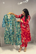 Cotton Blue & Green 2 piece set